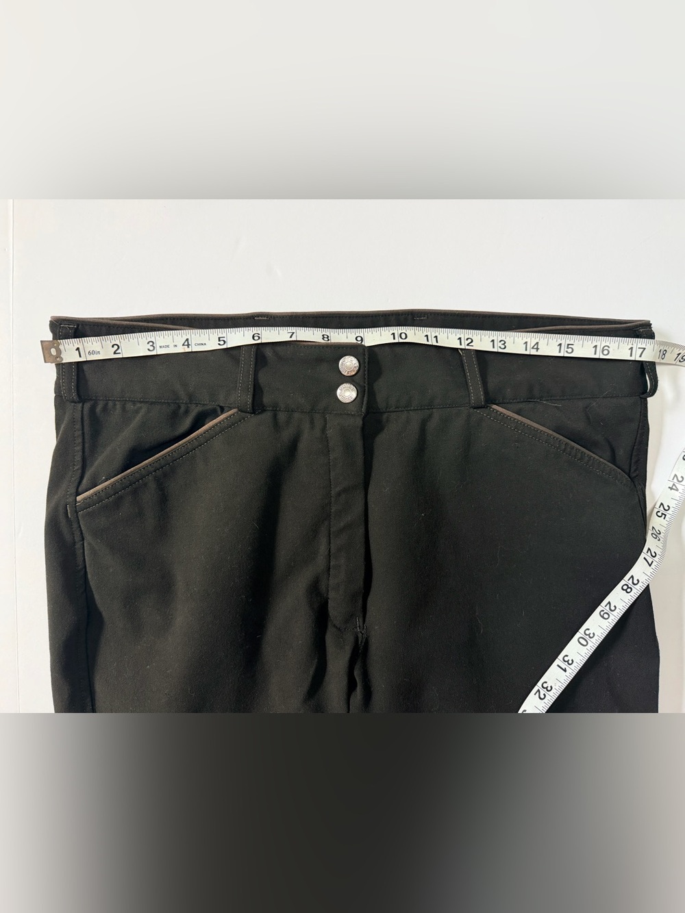 Dover Saddlery Wellesley Silicone Full Seat Breeches Black Gray Size 30 - Picture 5 of 12